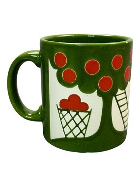 VTG Waechtersbach Pottery West Germany Apple Orchard Tree Coffee Mug Green